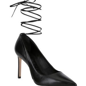 Antonio Melani Black Lace -up Strap Pumps Shoes